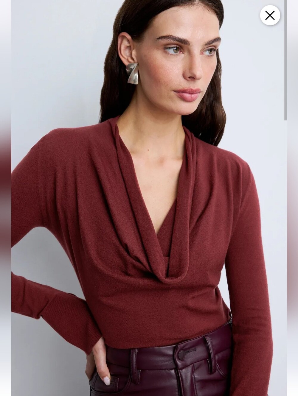 SIMKHAI NATIA COWLNECK TOP SIZE M MSRP $295